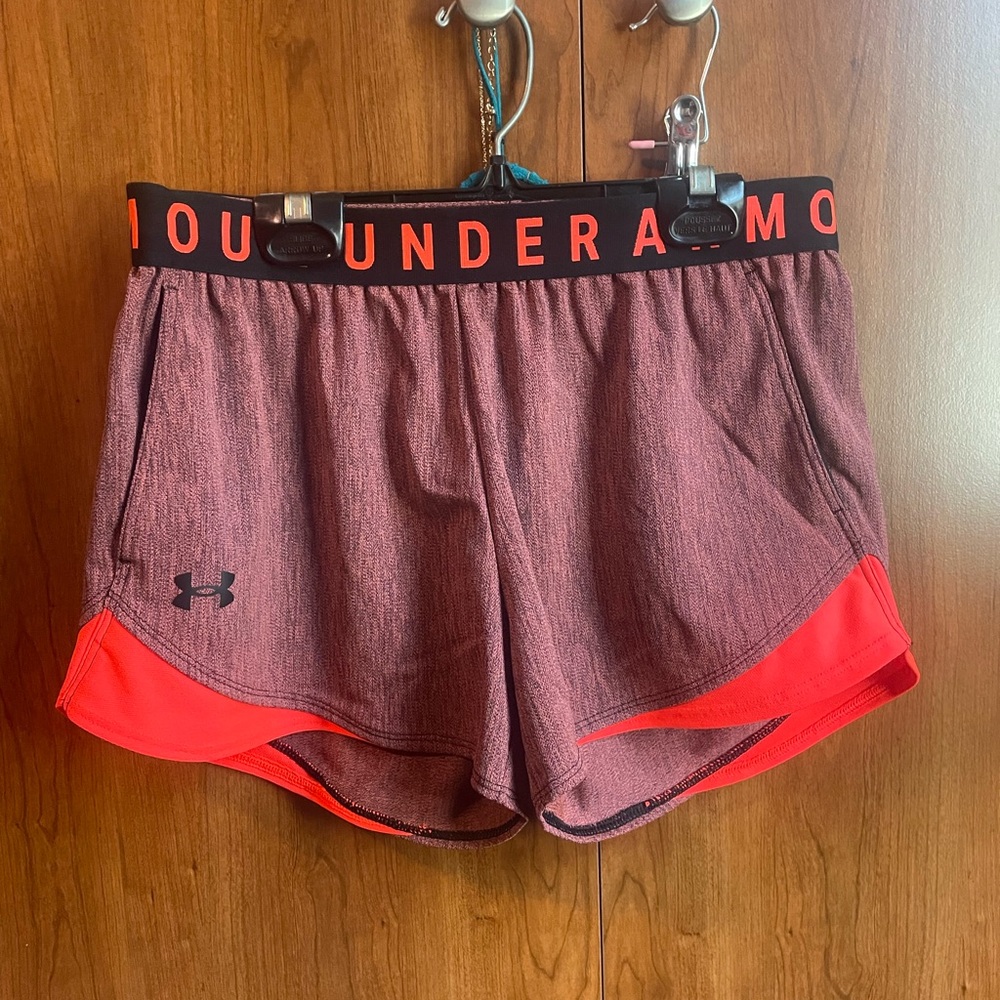 Under Armour Women's Red and Black Athletic Shorts